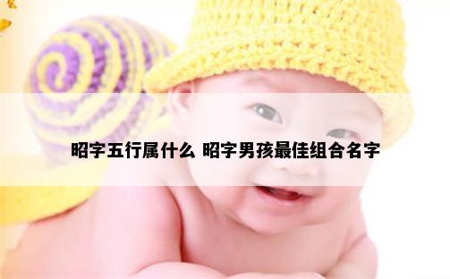 昭字五行属什么 昭字男孩最佳组合名字