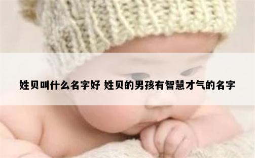 姓贝叫什么名字好 姓贝的男孩有智慧才气的名字