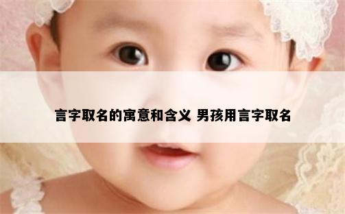 言字取名的寓意和含义 男孩用言字取名