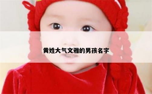 黄姓大气文雅的男孩名字