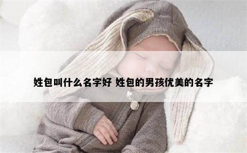 姓包叫什么名字好 姓包的男孩优美的名字