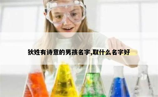 狄姓有诗意的男孩名字,取什么名字好