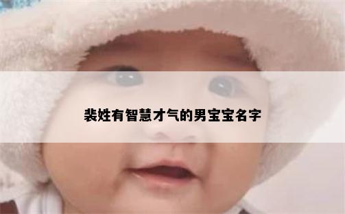 裴姓有智慧才气的男宝宝名字