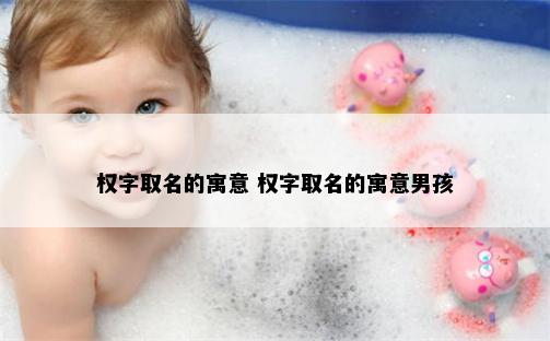 权字取名的寓意 权字取名的寓意男孩