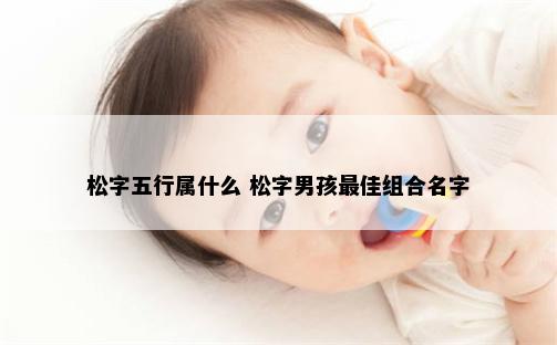 松字五行属什么 松字男孩最佳组合名字