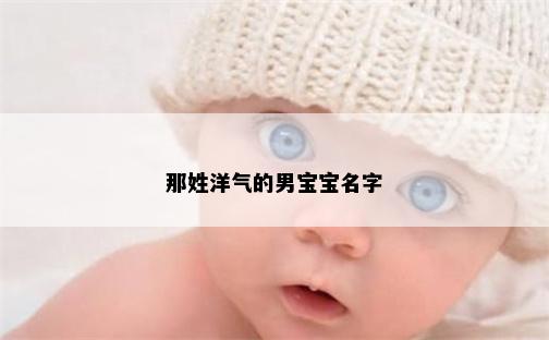 那姓洋气的男宝宝名字