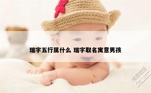 瑞字五行属什么 瑞字取名寓意男孩