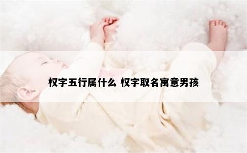 权字五行属什么 权字取名寓意男孩
