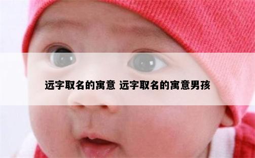 远字取名的寓意 远字取名的寓意男孩