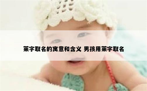 莱字取名的寓意和含义 男孩用莱字取名