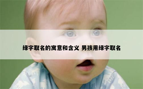 绿字取名的寓意和含义 男孩用绿字取名