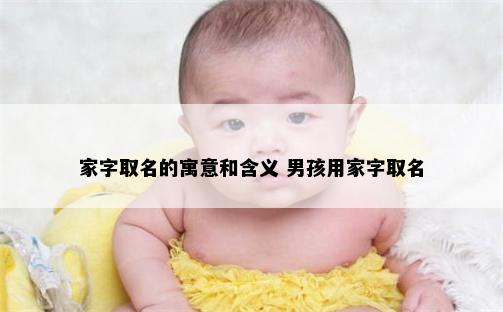 家字取名的寓意和含义 男孩用家字取名