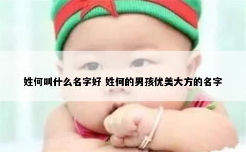姓何叫什么名字好 姓何的男孩优美大方的名字