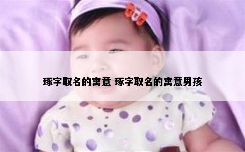 琢字取名的寓意 琢字取名的寓意男孩