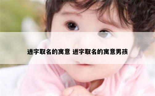 进字取名的寓意 进字取名的寓意男孩