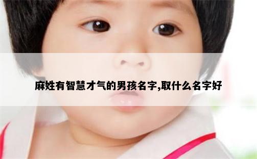 麻姓有智慧才气的男孩名字,取什么名字好