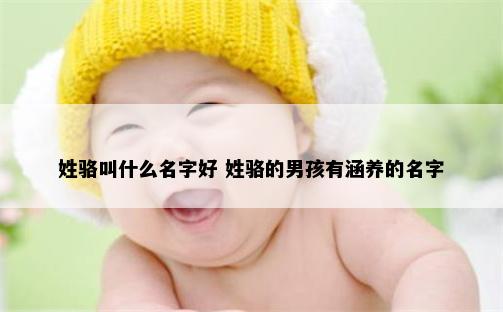 姓骆叫什么名字好 姓骆的男孩有涵养的名字