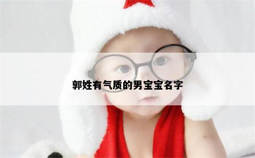 郭姓有气质的男宝宝名字