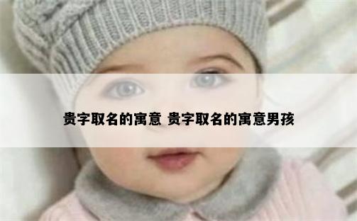 贵字取名的寓意 贵字取名的寓意男孩