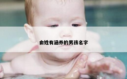 俞姓有涵养的男孩名字