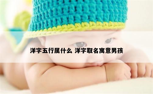 洋字五行属什么 洋字取名寓意男孩