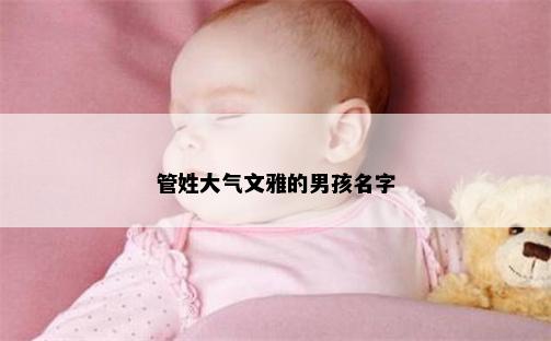 管姓大气文雅的男孩名字