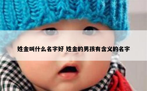 姓金叫什么名字好 姓金的男孩有含义的名字
