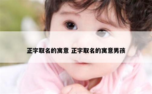 正字取名的寓意 正字取名的寓意男孩