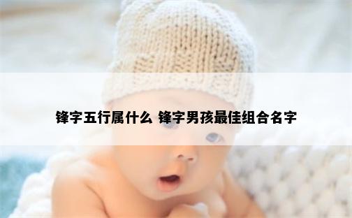 锋字五行属什么 锋字男孩最佳组合名字