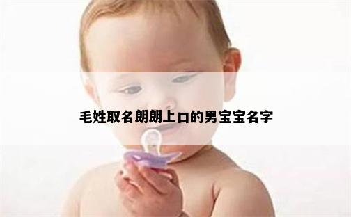 毛姓取名朗朗上口的男宝宝名字