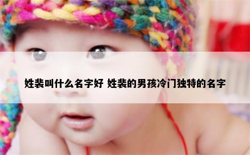 姓裴叫什么名字好 姓裴的男孩冷门独特的名字