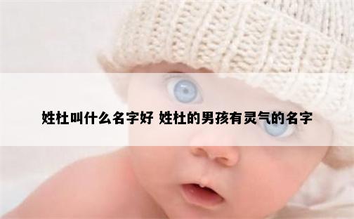 姓杜叫什么名字好 姓杜的男孩有灵气的名字