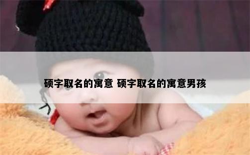 硕字取名的寓意 硕字取名的寓意男孩