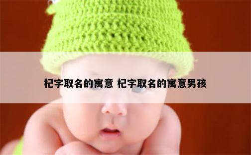 杞字取名的寓意 杞字取名的寓意男孩