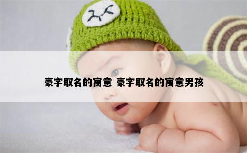 豪字取名的寓意 豪字取名的寓意男孩