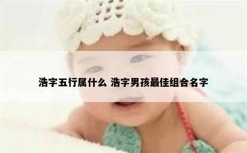 浩字五行属什么 浩字男孩最佳组合名字