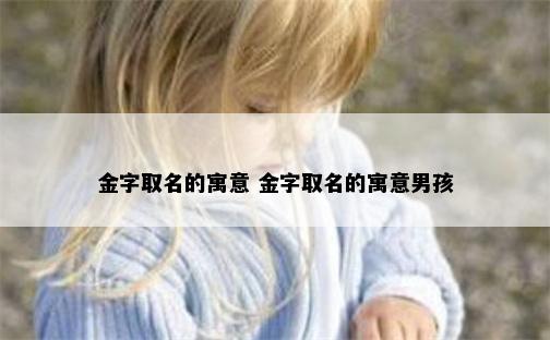 金字取名的寓意 金字取名的寓意男孩