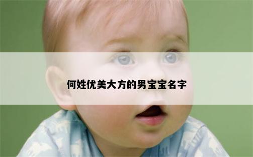何姓优美大方的男宝宝名字