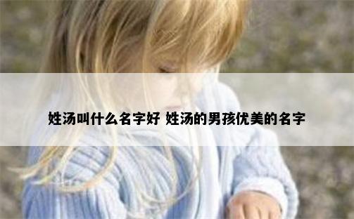 姓汤叫什么名字好 姓汤的男孩优美的名字