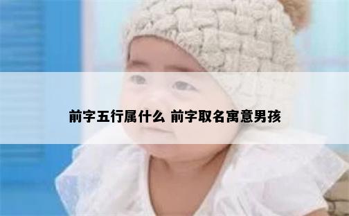 前字五行属什么 前字取名寓意男孩