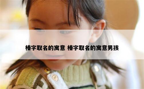 榛字取名的寓意 榛字取名的寓意男孩