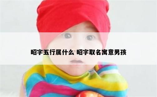 昭字五行属什么 昭字取名寓意男孩