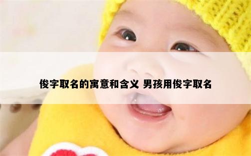 俊字取名的寓意和含义 男孩用俊字取名