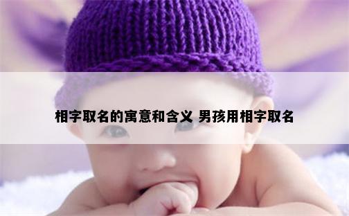 相字取名的寓意和含义 男孩用相字取名