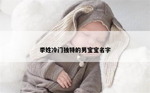 季姓冷门独特的男宝宝名字