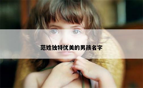 范姓独特优美的男孩名字