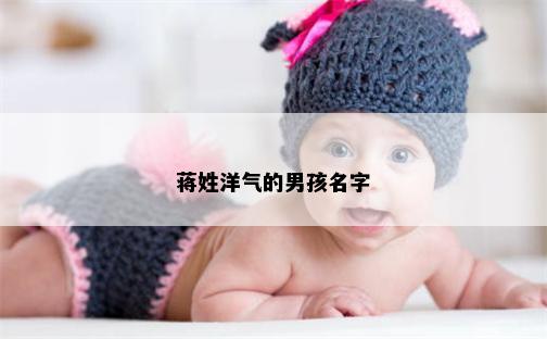 蒋姓洋气的男孩名字