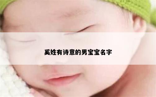 奚姓有诗意的男宝宝名字