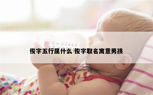 俊字五行属什么 俊字取名寓意男孩