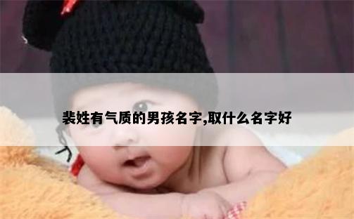 裴姓有气质的男孩名字,取什么名字好